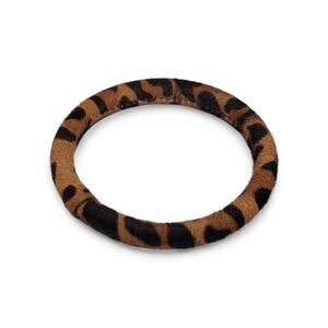 Leopard Print Leather Calf Hair Bracelet or Arm Band  Brown & Black Pony Hair